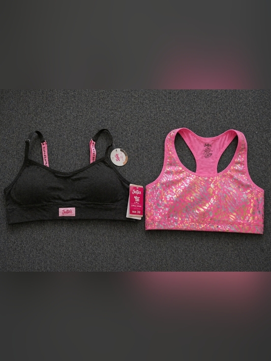 Justice Other - NWT Justice Girls Size 32 Sports Bra Bundle Pink & Black